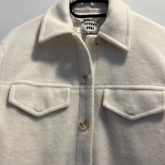 SUNDAY BEST SKY SHIRT JACKET CREAM BNWOT - Picture 6 of 8